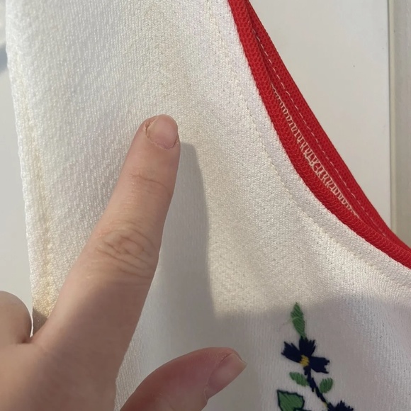 Vintage Quantum Sportswear Women’s White Tennis Dress Sz 12 Flowers 60s/70s NWT - Picture 3 of 6